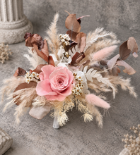 Load image into Gallery viewer, Dusty pink preserved rose floral arrangement, cake topper, cake decoration - wedding, engagement, birthday