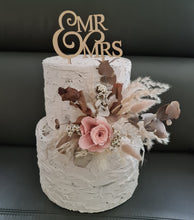 Load image into Gallery viewer, Dusty pink preserved rose floral arrangement, cake topper, cake decoration - wedding, engagement, birthday