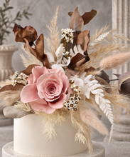 Load image into Gallery viewer, Dusty pink preserved rose floral arrangement, cake topper, cake decoration - wedding, engagement, birthday
