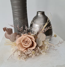 Load image into Gallery viewer, Creamy preserved rose boho neutral flower arrangement cake topper cake decoration - Wedding, engagement, birthday, baby shower