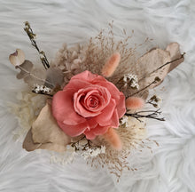 Load image into Gallery viewer, Peach reflexed preserved rose cake flowers, cake decoration, flower arrangement - Anniversary, Birthday, Graduation cake