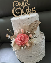 Load image into Gallery viewer, Peach reflexed preserved rose cake flowers, cake decoration, flower arrangement - Anniversary, Birthday, Graduation cake