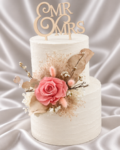 Load image into Gallery viewer, Peach reflexed preserved rose cake flowers, cake decoration, flower arrangement - Anniversary, Birthday, Graduation cake