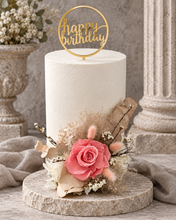 Load image into Gallery viewer, Peach reflexed preserved rose cake flowers, cake decoration, flower arrangement - Anniversary, Birthday, Graduation cake