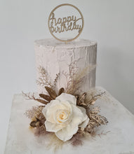 Load image into Gallery viewer, Nude preserved rose, creamy, champagne gold cake flowers, flower arrangement, cake décor - wedding, baby shower, engagement