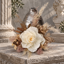Load image into Gallery viewer, Nude preserved rose, creamy, champagne gold cake flowers, flower arrangement, cake décor - wedding, baby shower, engagement