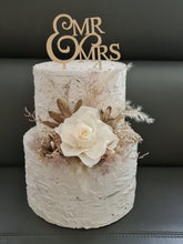 Load image into Gallery viewer, Nude preserved rose, creamy, champagne gold cake flowers, flower arrangement, cake décor - wedding, baby shower, engagement