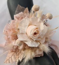 Load image into Gallery viewer, Elegant Boho blush nude preserved rose corsage & buttonhole AB2026 - School formal, prom, graduation