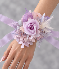 Load image into Gallery viewer, Pastel violet purple preserved rose corsage AB2027 - School formal, prom, graduation