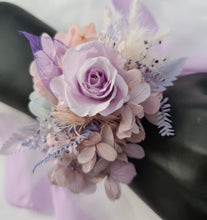 Load image into Gallery viewer, Pastel violet purple preserved rose corsage AB2027 - School formal, prom, graduation