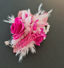 Load image into Gallery viewer, Hot pink fuchsia preserved rose corsage AB2028 - School formal, prom, graduation