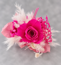 Load image into Gallery viewer, Hot pink fuchsia preserved rose corsage AB2028 - School formal, prom, graduation