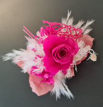Load image into Gallery viewer, Hot pink fuchsia preserved rose corsage AB2028 - School formal, prom, graduation