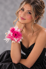 Load image into Gallery viewer, Hot pink fuchsia preserved rose corsage AB2028 - School formal, prom, graduation