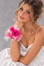 Load image into Gallery viewer, Hot pink fuchsia preserved rose corsage AB2028 - School formal, prom, graduation