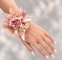 Load image into Gallery viewer, Romantic dusty pink peony everlasting flowers corsage & buttonhole AB2029 - School formal, prom, graduation