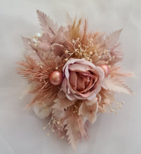 Load image into Gallery viewer, Romantic dusty pink peony everlasting flowers corsage & buttonhole AB2029 - School formal, prom, graduation