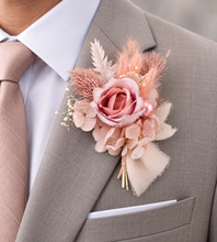Load image into Gallery viewer, Romantic dusty pink peony everlasting flowers corsage & buttonhole AB2029 - School formal, prom, graduation