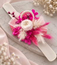 Load image into Gallery viewer, Hot pink fuchsia & white mini preserved peony corsage AB2030 - School formal, prom, graduation