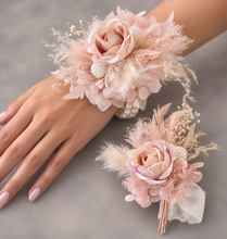 Load image into Gallery viewer, Sophisticated nude peony everlasting flowers corsage & buttonhole AB2031 - School formal, prom, graduation