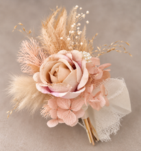 Load image into Gallery viewer, Sophisticated nude peony everlasting flowers corsage & buttonhole AB2031 - School formal, prom, graduation