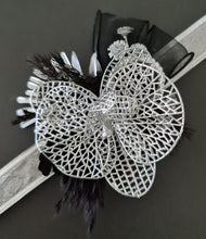 Load image into Gallery viewer, Silver & Black Orchid flower corsage AB2038 - School formal, prom, graduation