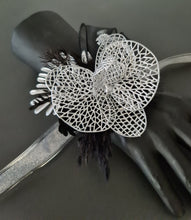 Load image into Gallery viewer, Silver & Black Orchid flower corsage AB2038 - School formal, prom, graduation