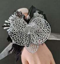 Load image into Gallery viewer, Silver & Black Orchid flower corsage AB2038 - School formal, prom, graduation
