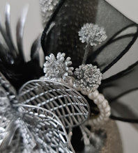 Load image into Gallery viewer, Silver & Black Orchid flower corsage AB2038 - School formal, prom, graduation
