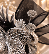 Load image into Gallery viewer, Silver & Black Orchid flower corsage AB2038 - School formal, prom, graduation