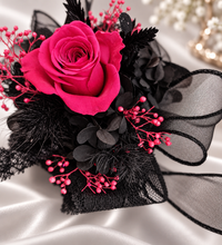 Load image into Gallery viewer, Hot pink fuchsia Preserved rose corsage AB2039 - School formal, prom, graduation