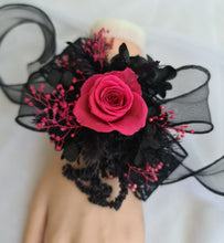 Load image into Gallery viewer, Hot pink fuchsia Preserved rose corsage AB2039 - School formal, prom, graduation
