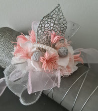 Load image into Gallery viewer, Everlasting preserved flowers corsage in pink, white & silver AB2044 - School formal, prom, graduation