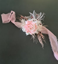 Load image into Gallery viewer, Everlasting preserved flowers corsage pastel pink & white AB2045 - School formal, prom, graduation