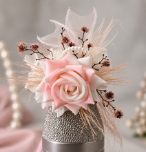 Load image into Gallery viewer, Everlasting preserved flowers corsage pastel pink & white AB2045 - School formal, prom, graduation