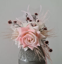 Load image into Gallery viewer, Everlasting preserved flowers corsage pastel pink & white AB2045 - School formal, prom, graduation