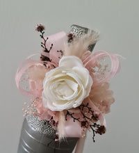 Load image into Gallery viewer, Everlasting preserved flowers Stirlingia corsage pastel pink & white AB2047 - School formal, prom, graduation