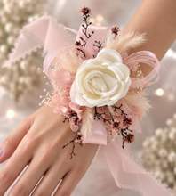 Load image into Gallery viewer, Everlasting preserved flowers Stirlingia corsage pastel pink & white AB2047 - School formal, prom, graduation