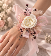 Load image into Gallery viewer, Everlasting preserved flowers Stirlingia corsage pastel pink & white AB2047 - School formal, prom, graduation