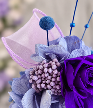 Load image into Gallery viewer, Preserved rose purple, violet, blue snap lock corsage AB2054 - School formal, prom, graduation