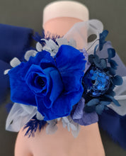 Load image into Gallery viewer, Royal blue glitter preserved rose corsage & buttonhole AB2060 - School formal, prom, graduation