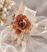 Load image into Gallery viewer, Preserved brown rose, champagne gold & neutral AB2063 - School formal, prom, graduation