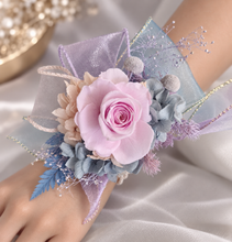 Load image into Gallery viewer, Pastel unicorn colours preserved rose corsage AB2065 - School formal, prom, graduation