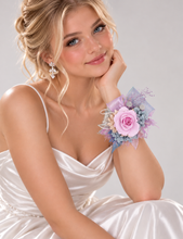 Load image into Gallery viewer, Pastel unicorn colours preserved rose corsage AB2065 - School formal, prom, graduation