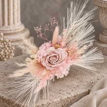 Load image into Gallery viewer, Fluffy Dusty pink & blush everlasting flowers cake topper x 2 - wedding, baby shower, engagement