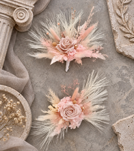 Load image into Gallery viewer, Fluffy Dusty pink & blush everlasting flowers cake topper x 2 - wedding, baby shower, engagement