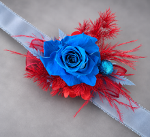 Load image into Gallery viewer, Preserved blue rose corsage & buttonhole AB2073 - School formal, prom, graduation