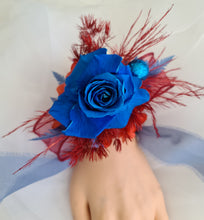 Load image into Gallery viewer, Preserved blue rose corsage & buttonhole AB2073 - School formal, prom, graduation