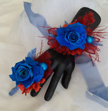 Load image into Gallery viewer, Preserved blue rose corsage & buttonhole AB2073 - School formal, prom, graduation