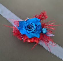 Load image into Gallery viewer, Preserved blue rose corsage & buttonhole AB2073 - School formal, prom, graduation